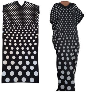Leem Oversized Black and White Gradient Polka Dot Sweater Maxi Dress Size large